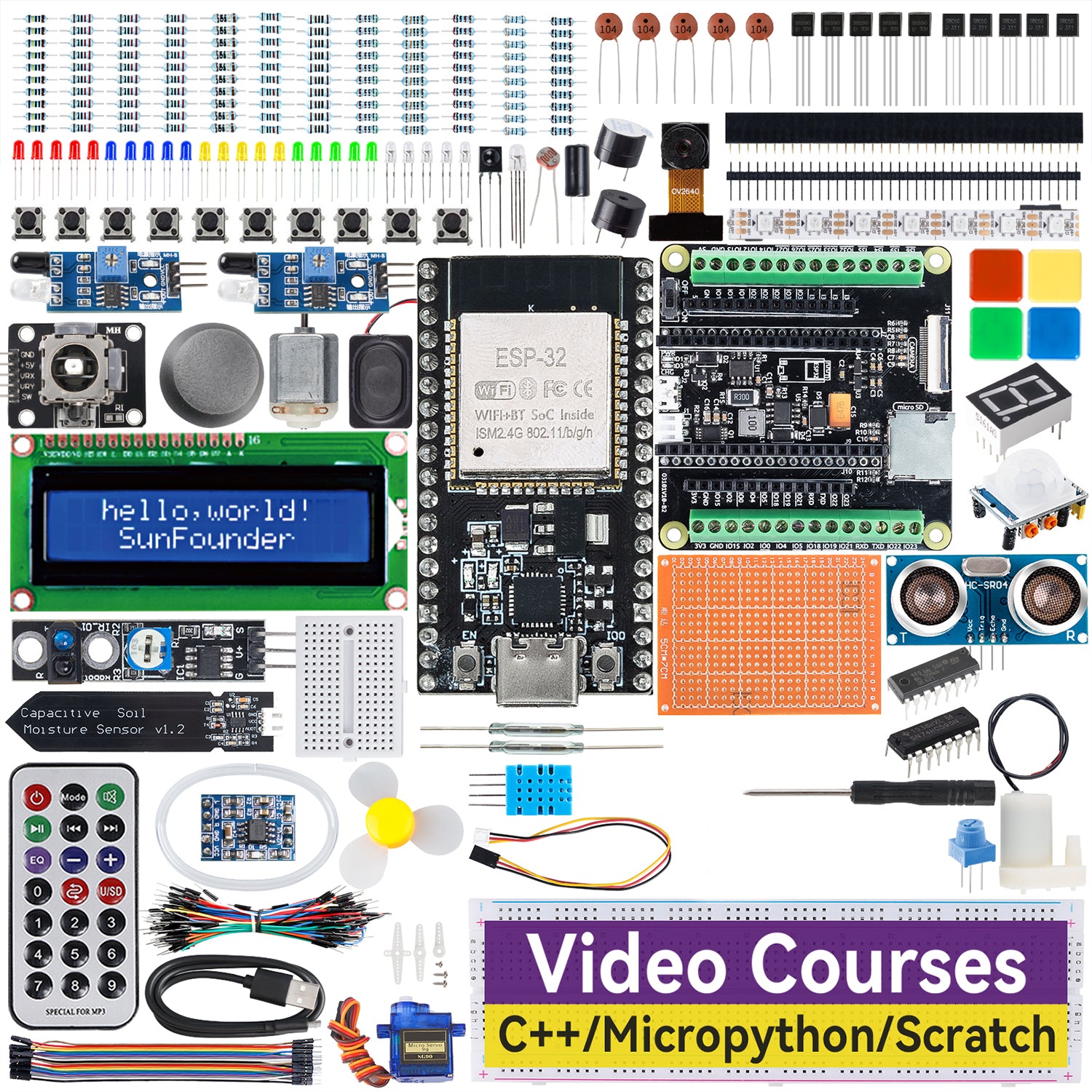 SunFounder ESP32 Ultimate Starter Kit with ESP32 Board, RoHS Compliant